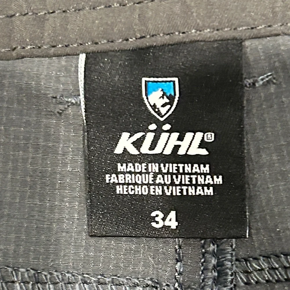 Kuhl Black/Gray 108846 Men's Flat Front Cargo Shorts 8” Hiking-Preowned - Picture 5 of 7